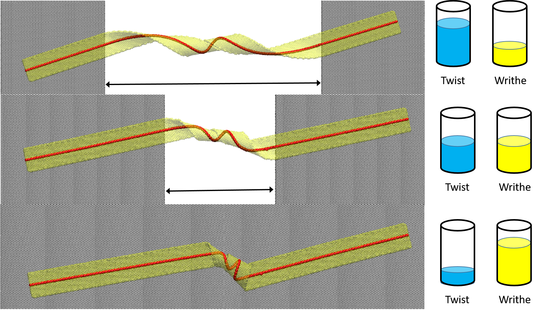 Substrate induced twist-to-writhe conversion in nanoribbons